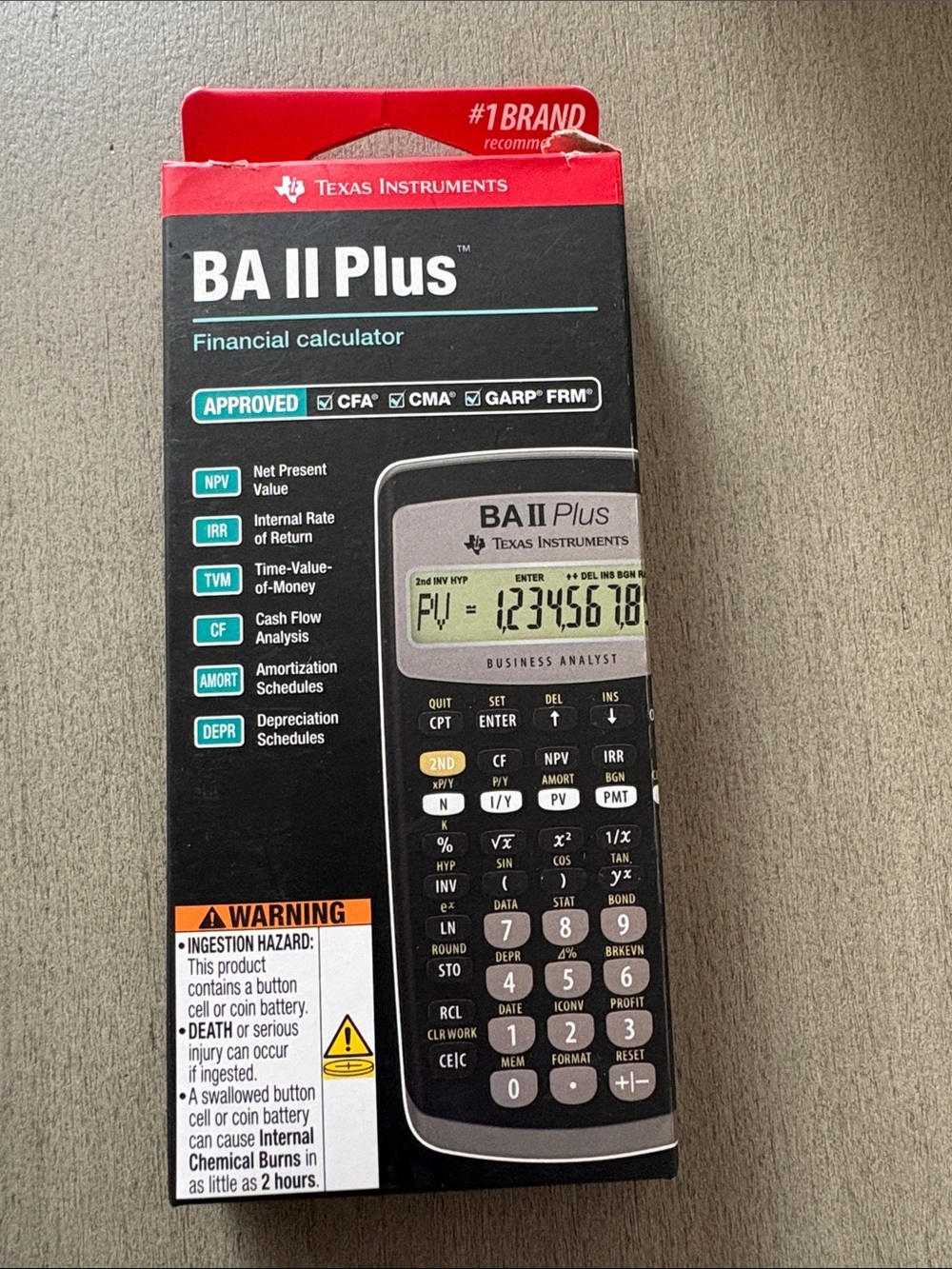 New, Open Box: Texas Instruments BA II Plus Financial Calculator